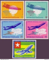 Togo 496-499,499a,C44,MNH.Michel 441-445,Bl.16.National Airlines,1964.Dirigible, - Togo (1960-...)