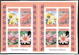 Tanzania 318a Imperf Pair, MNH. Michel Bl.57B. Indigenous Flowers 1986. - Tanzania (1964-...)