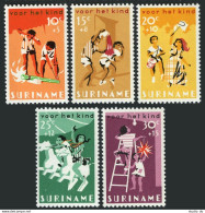 Surinam B127-B131, B129a, MNH. Mi 507-511, Bl.6. Welfare 1966. Children's Games. - Surinam