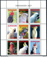 Surinam 1354 Ai Block, MNH. Parrots 2007. - Suriname