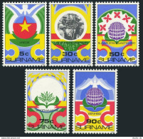 Surinam 703-707,705a, MNH. Mi 1120-1124,Bl.40. Independence,1985.Star,dove,plant - Suriname