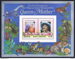 St Vincent Union 211-212, MNH. Mi Bl.2-3. Queen Mother, 85th Birthday. Fauna. - St.Vincent (1979-...)