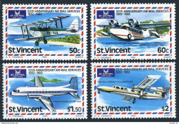 St Vincent 643-646,MNH.Michel 639-642. Airmail Service,50th Ann.1982. - St.Vincent (1979-...)