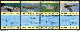 St Lucia 762-765 Ab Pairs, MNH. Michel 763-770. World War II Aircraft, 1985. - St.Lucie (1979-...)