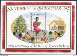 St Vincent 1065, MNH. Michel Bl.54. Charles Dickens, 175th Birth Ann. 1987. - St.Vincent (1979-...)