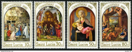 St Lucia 595-598,MNH.Mi 590-593. Christmas 1982.Breughel The Elder,Costa,Lippi, - St.Lucia (1979-...)