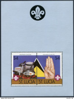 St Lucia 823-824, MNH. Mi Bl.45-46. Scouting 1986. Girl Guides-75. Baden Powell. - St.Lucie (1979-...)