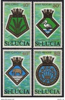 St Lucia 405-408, MNH. Mi 398-401. Coats Of Arms 1976. Royal Naval Ships: Ceres, - St.Lucie (1979-...)