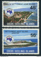 Cocos Isls 119-121,MNH.Michel 123-124,Bl.3.AUSIPEX-1984.Malay Settlement,Airport - Islas Cocos (Keeling)