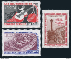 Chile 430-432,MNH.Michel 784-786. Tourism Year 1972.Guitar,Fish,Fruits,Stove,rug - Cile