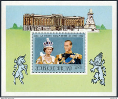 Chad 329 Sheet,MNH. Michel 783 Bl.69. Reign Of Queen Elizabeth II,25th Ann.1977. - Tschad (1960-...)