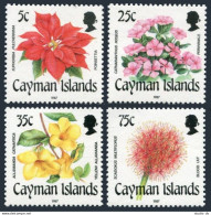 Cayman 586-589,MNH.Michel 596-599. Flowers 1987.Poinsettia,Periwinkle,Blood Lily - Caimán (Islas)