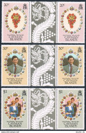 Cayman 471-473 Gutter Pairs, MNH. Mi 475-477. Charles & Diana Wedding, 1981. - Cayman Islands