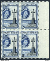 Cayman 142 Block/4, MNH. Michel 143. QE II, 1953. Lighthouse, South Sound. - Caimán (Islas)