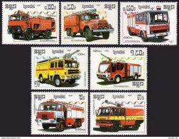 Cambodia 823-829,MNH.Michel 901-907. Fire Trucks 1987. - Cambodge