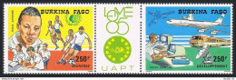 Burkina Faso C311-C312a,MNH. PHILEXAFRICA-1995.Youth - Soccer,Communications. - Burkina Faso (1984-...)