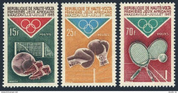 Burkina Faso 141-143, MNH. Mi 167-169. African Games 1965. Soccer, Boxing,Tennis - Burkina Faso (1984-...)