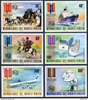 Burkina Faso 332-C191, C192, MNH. UPU-100,1974. Mail Transport,Satellite,Pigeon. - Burkina Faso (1984-...)