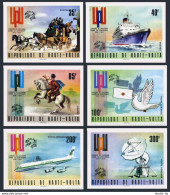 Burkina Faso 332-C191, C192 Imperf, MNH. UPU-100, 1974. Transport, Space,Pigeon. - Burkina Faso (1984-...)