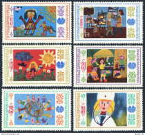 Bulgaria 3052-3057,3058,MNH.Michel 3350-3355,Bl.153. Child Drawing,1985.Dancing. - Unused Stamps