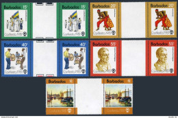 Barbados 550-554 Gutter,MNH.Michel 530-534. Carifesta-1981.Dancers,Sailboats, - Barbades (1966-...)