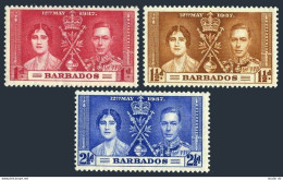 Barbados 190-192,MNH.Mi 152-154. Coronation 1937.King George VI,Queen Elizabeth. - Barbados (1966-...)