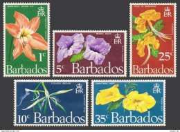 Barbados 348-352, 352a, MNH. Mi 317-321, Bl.3. Flowers 1970. Lily, Orchid,Pride, - Barbados (1966-...)