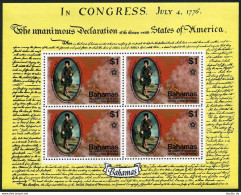 Bahamas 393a,MNH-waved.Mi Bl.16. USA-200,1976.Map,Colonial Governor John Murray. - Bahamas (1973-...)