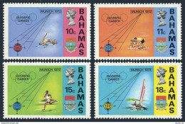 Bahamas 335-338, 338a, MNH. Mi 340-343,Bl.5. Olympics Munich-1972. Sailing,Jump, - Bahama's (1973-...)