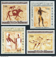 Algeria 344-347, MNH. Mi 444-447. Wall Paintings, 1966. Bull,Shepherd,Ostriches, - Algeria (1962-...)