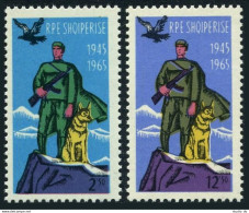 Albania 807-808,MNH.Michel 932-933. Frontier Guards,20th Ann,1965.Dog,Eagle. - Albanie