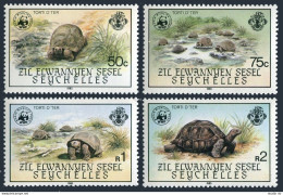 Zil Elwannyen Sesel 106-110, MNH. Mi 104-107, Bl.4. WWF-1985. Giant Tortoise. - Seychelles (1976-...)