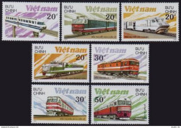 Viet Nam 1893-1899,1900,MNH.Michel 1966-1972,1973 Bl.65. Locomotives 1988. - Viêt-Nam