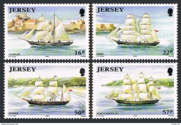 Jersey 596-599,599a, MNH. Michel 577-580,Bl.6. Jersey-Built Sailing Ships, 1992. - Jersey