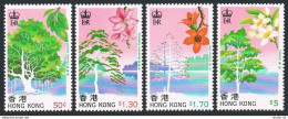 Hong Kong 523-526, 526a, MNH. Michel 540-543, Bl.9. Hong Kong Trees 1988. - Nuevos