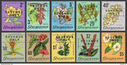 Guyana 134-136,141A-147,MNH.Michel 395-398,404-409,442.Flowers,REVENUE ONLY,1975 - Guyana (1966-...)