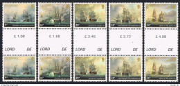 Guernsey 325-329 Gutter, MNH. Mi 335-339. Lord De Saumares, 1986. Marine Battles - Guernsey