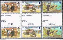 Guernsey 204-206 Gutter,MNH.Michel 206-208. Police Force 1980.Dog,Motorcycle. - Guernesey