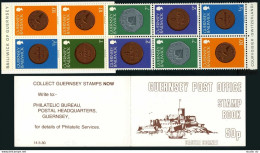 Guernsey 173x2/182x3/174/175x2/179x2 50p Booklet,MNH.Mi H-Blatt 12. Coins 1979. - Guernsey