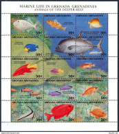 Grenada Gren 1356 Sheet,MNH.Michel 1474-1489. Marine Life 1991.Deeper Reef. - Grenade (1974-...)