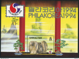 Gibraltar 661,MNH.Michel 695 Bl.20. PHILAKOREA-1994.Dog,Landscape. - Gibraltar