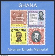Ghana 211a Sheet, MNH. Michel Bl.18. Abraham Lincoln, Death Centenary, 1965. - Preobliterati