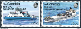 Gambia 523-524, MNH. Michel 529-530. 19th UPU Congress, 1984. Ships Overprinted. - Gambia (1965-...)