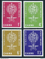 Ghana 128-131, 131a, MNH. Mi 134-137,Bl.7. WHO Drive To Eradicate Malaria, 1962 - Precancels