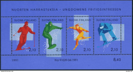 Finland 872 Sheet, MNH. Michel 1152-1155 Bl.8. Skiing, 1991. - Ungebraucht