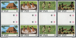 Fiji 485-488 Gutter, MNH. Michel 479-482. Commonwealth Day 1983. Village,Sugar, - Fiji (1970-...)