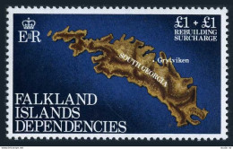 Falkland Depend 1LB1, MNH. Michel 116. Rebuilding 1982. Map. - Islas Malvinas