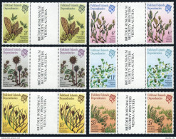 Falkland Depend 1L53-1L58 Gutter, MNH. Michel 93-98. Plants 1981. - Falklandinseln