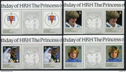 Falkland Depend 1L72-1L75 Gutter,MNH.Michel 112-115.Princess Diana,21st Birthday - Falklandinseln