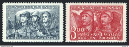 Czechoslovakia 424-425, MNH. Michel 626-627. Czech Army Day, 1950. - Nuevos